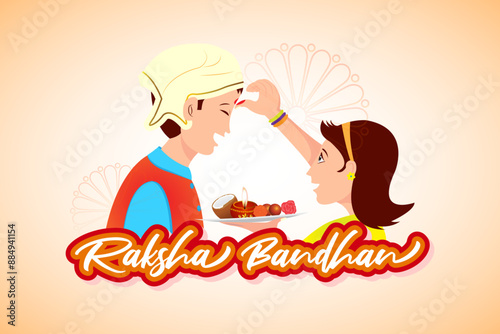 Vector illustration of Happy Raksha Bandhan social media feed template