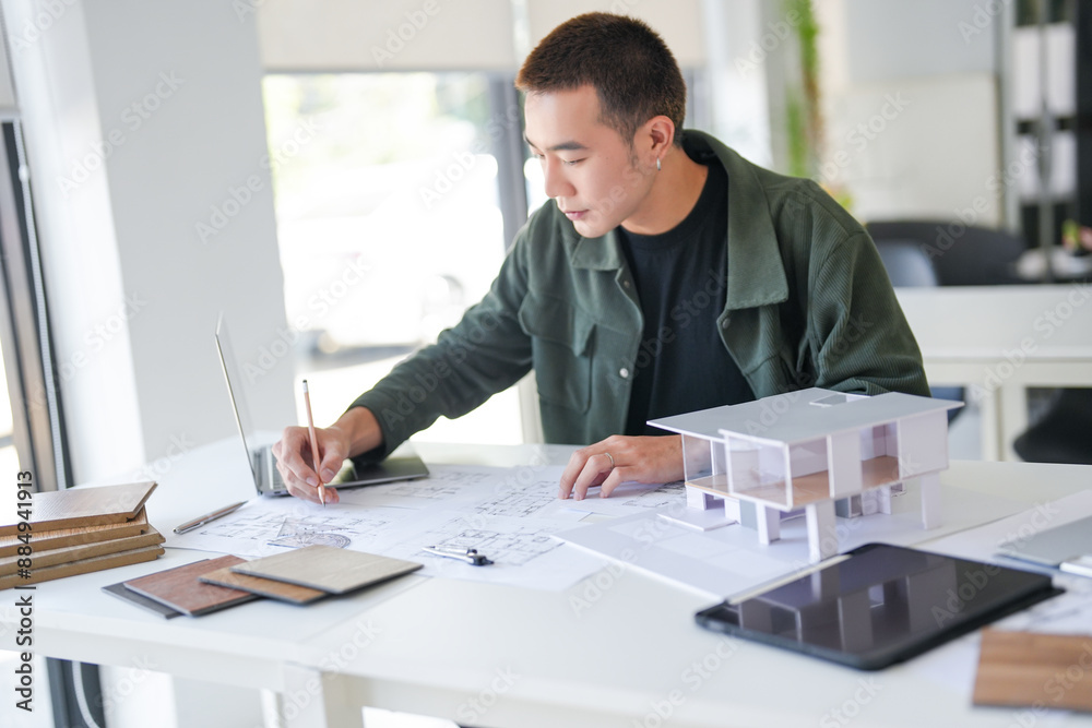 Architecture Man drawing on architectural Creative project business architecture building construction Industrial engineering Achievement Planning Design on eco blueprint Architecture Man drawing on architectural Creative project business architecture building construction Industrial engineering Achievement Planning Design on eco blueprint