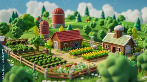 3D animated farm scenes.