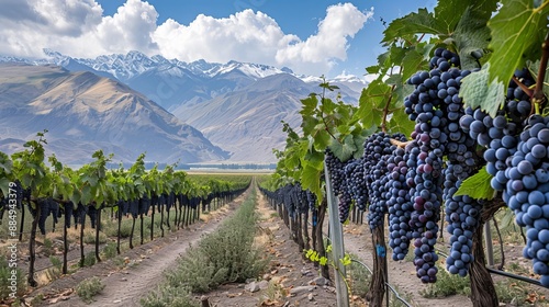 Wine grapes grown in Mendoza, renowned for its vineyards, which are famous for producing wine in Argentina.