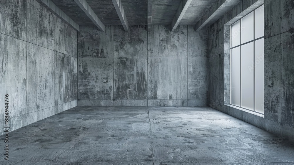 Empty Gray Cement Room with Text and Products on Background Empty Gray Cement Room with Text and Products on Background