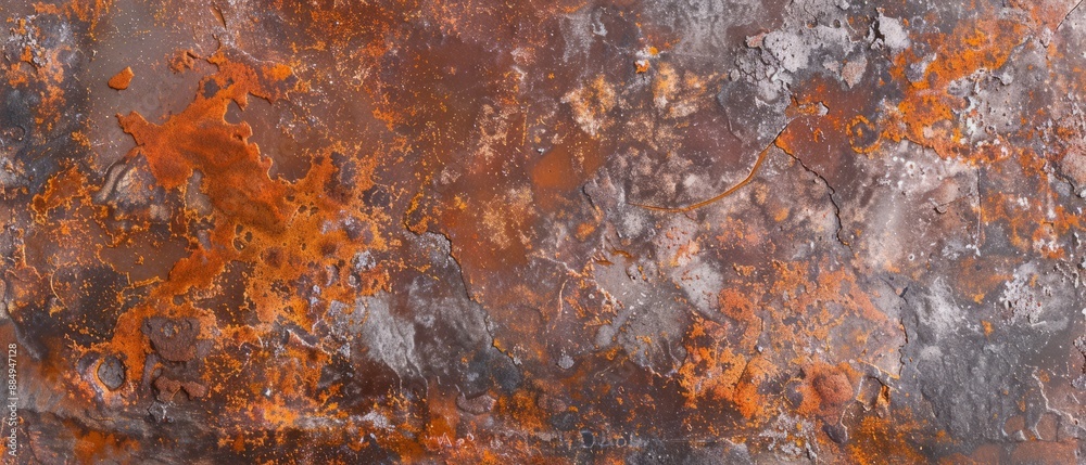 Panoramic close-up, high detail scan of marbled rusty texture, Generative AI Panoramic close-up, high detail scan of marbled rusty texture, Generative AI