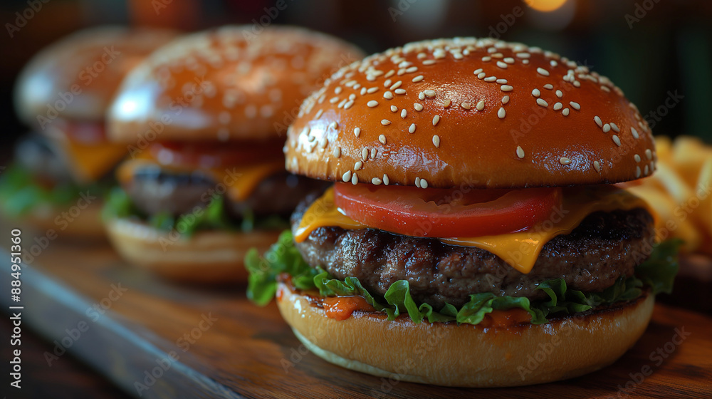 Fresh tasty burger on dark background. Fresh tasty burger on dark background.