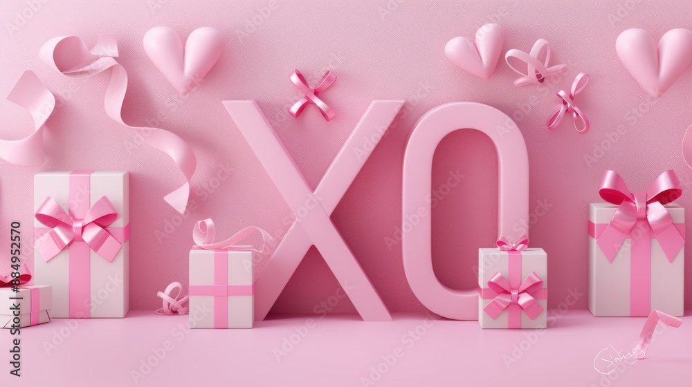 XOXO Pink Valentine's Day Greeting XOXO Pink Valentine's Day Greeting