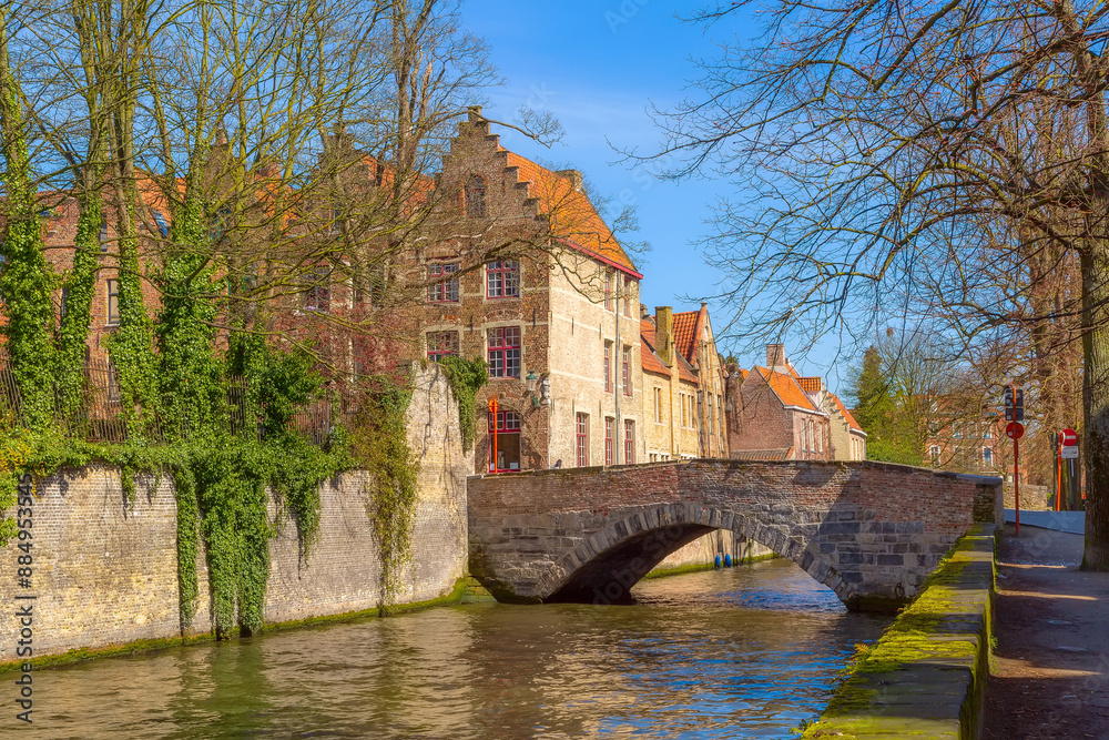Groenerei and houses in Bruges, Belgium Groenerei and houses in Bruges, Belgium