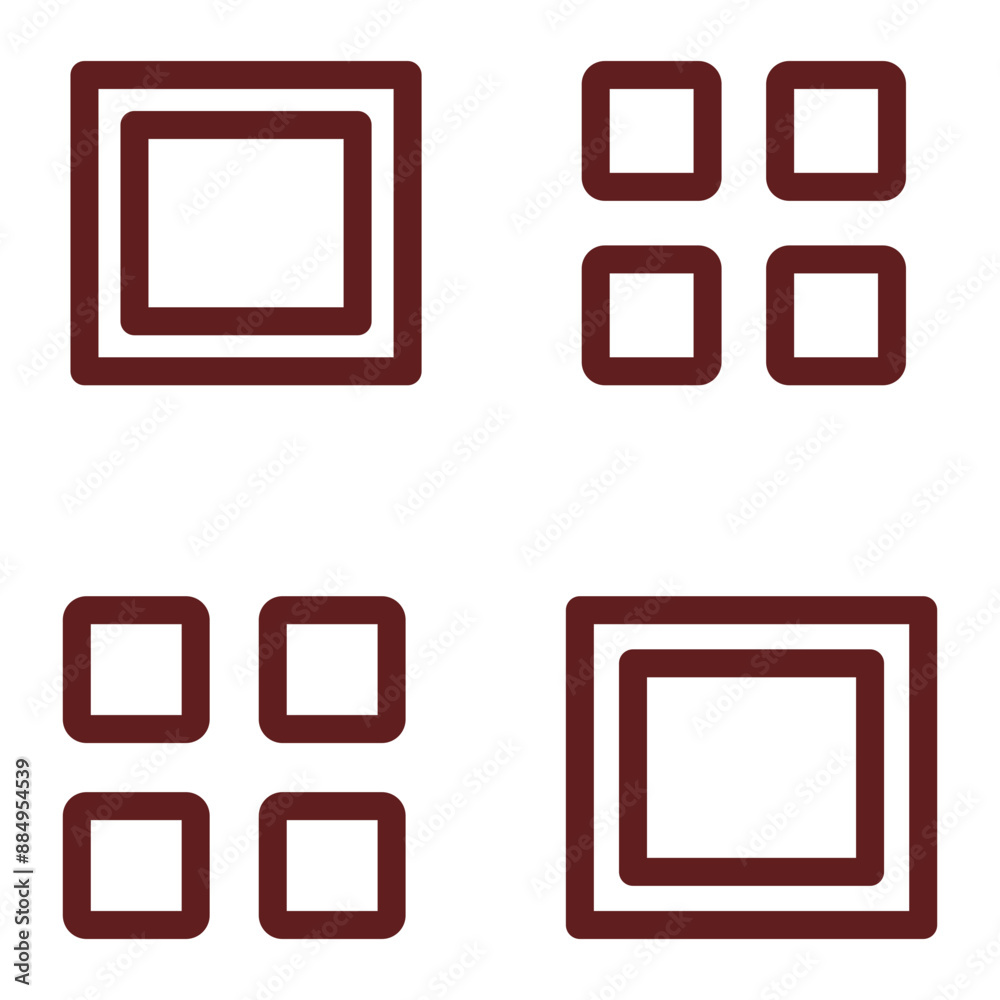 grid Vector Line Maroon Icon Design grid Vector Line Maroon Icon Design