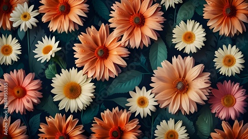 beautiful floral background for greeting or postcard. toning Generative AI