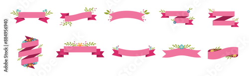 Flower Ribbon Banner