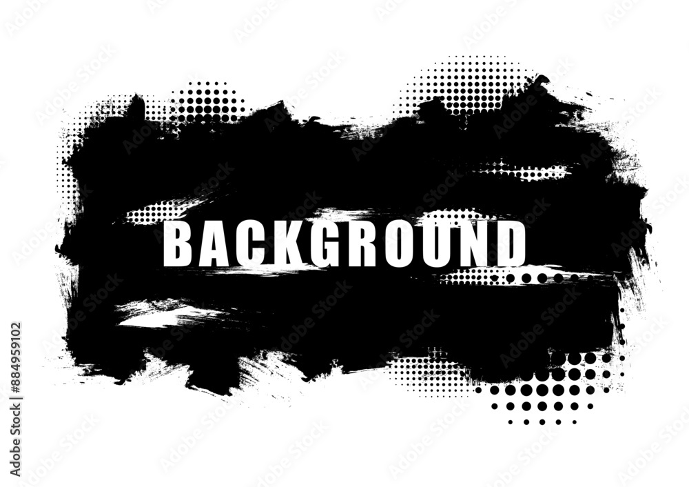 Abstract Back Background Style Grunge Black ink brush pattern on white background with dotted circles. Several sizes in the center place the letters of the white color. Abstract Back Background Style Grunge Black ink brush pattern on white background with dotted circles. Several sizes in the center place the letters of the white color.