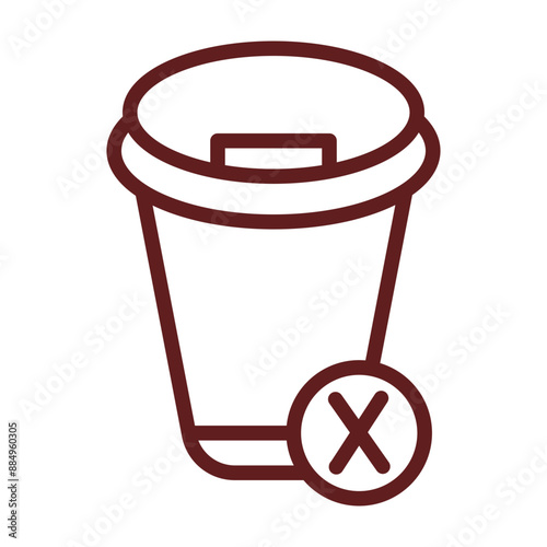 Singleuse items Vector Line Maroon Icon Design