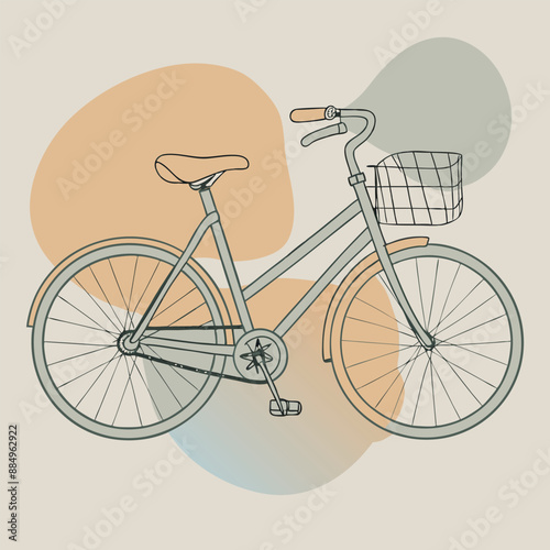 bicycle design over beige background vector illustration