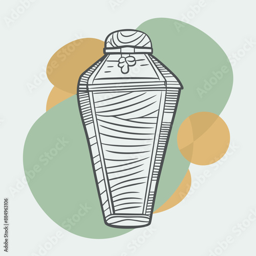 urn of ashes sticker icon. Simple thin line, outline vector of Death icons for ui and ux, website or mobile application
