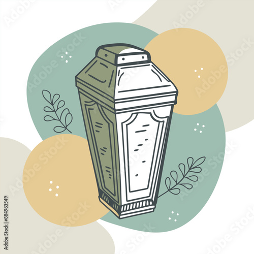 urn of ashes sticker icon. Simple thin line, outline vector of Death icons for ui and ux, website or mobile application