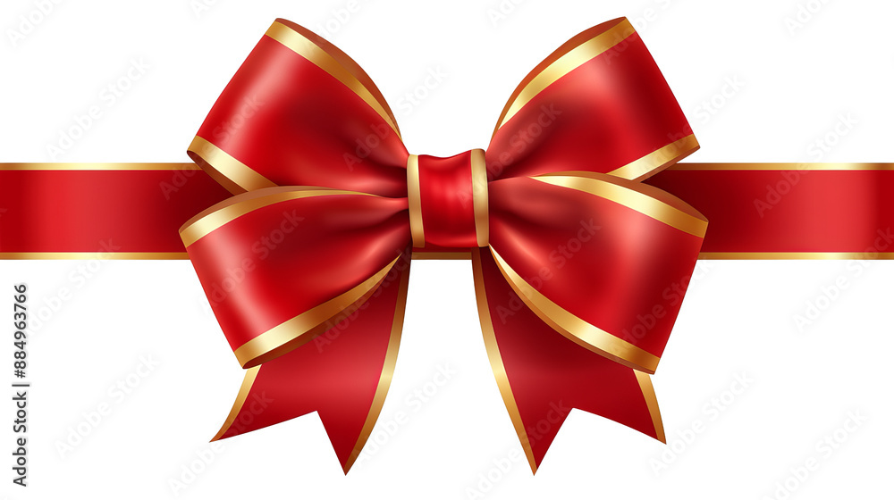 Elegant red ribbon and bow with gold trim on transparent background, perfect for holiday decorations and gift wrapping designs, isolated PNG image Elegant red ribbon and bow with gold trim on transparent background, perfect for holiday decorations and gift wrapping designs, isolated PNG image