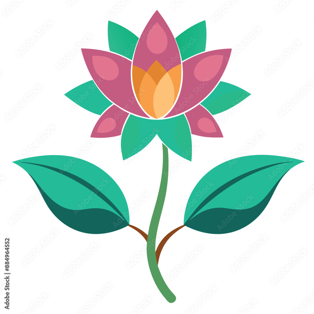 Monoline hand drawn flower for your decoration wall art or studio Monoline hand drawn flower for your decoration wall art or studio
