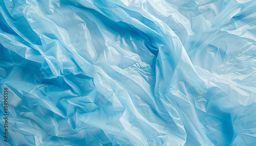 Wallpaper Mural Crumpled light blue plastic bag as background, top view Torontodigital.ca