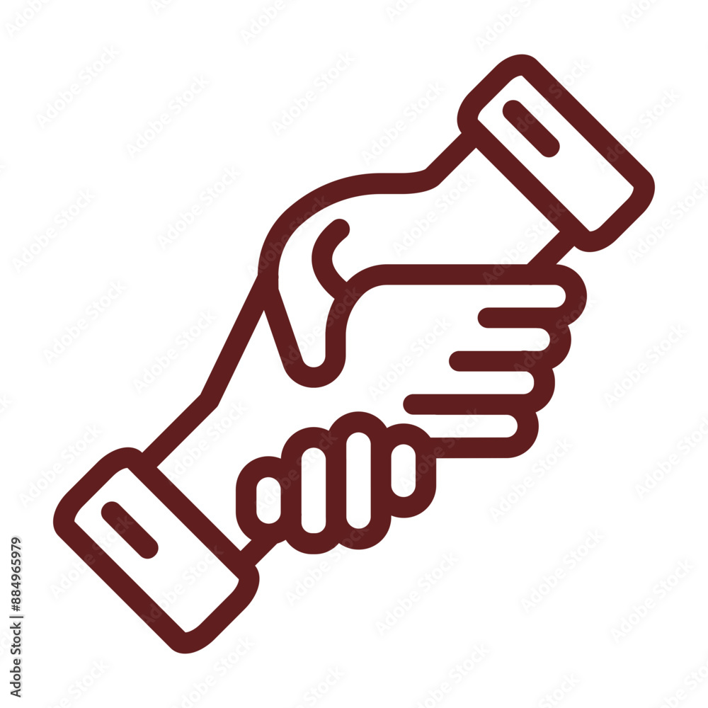 Giving Handshake Vector Line Maroon Icon Design Giving Handshake Vector Line Maroon Icon Design