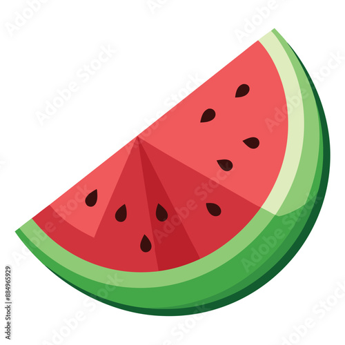 Cute little watermelon, illustration, vector on white background.