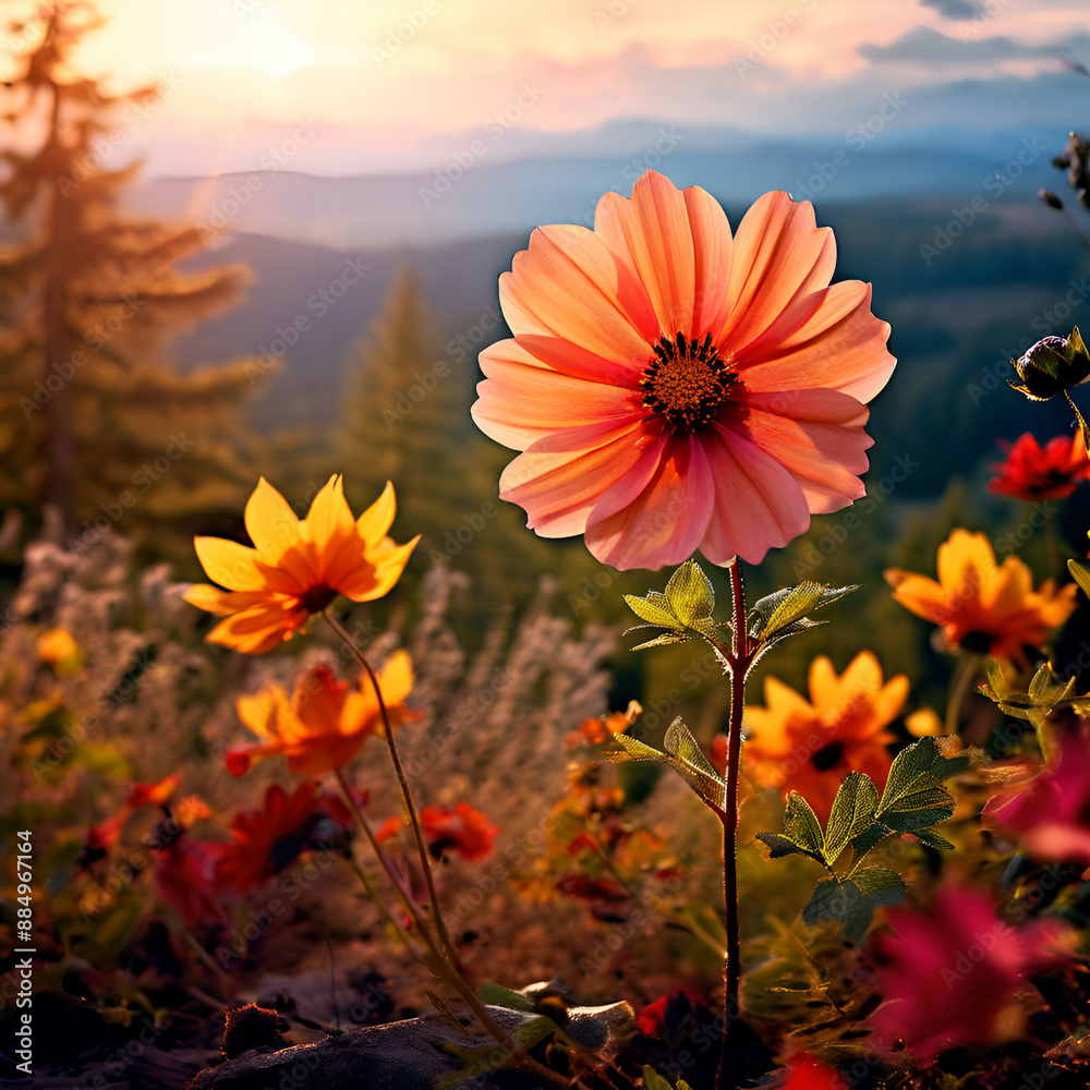 orange flowers in the sun