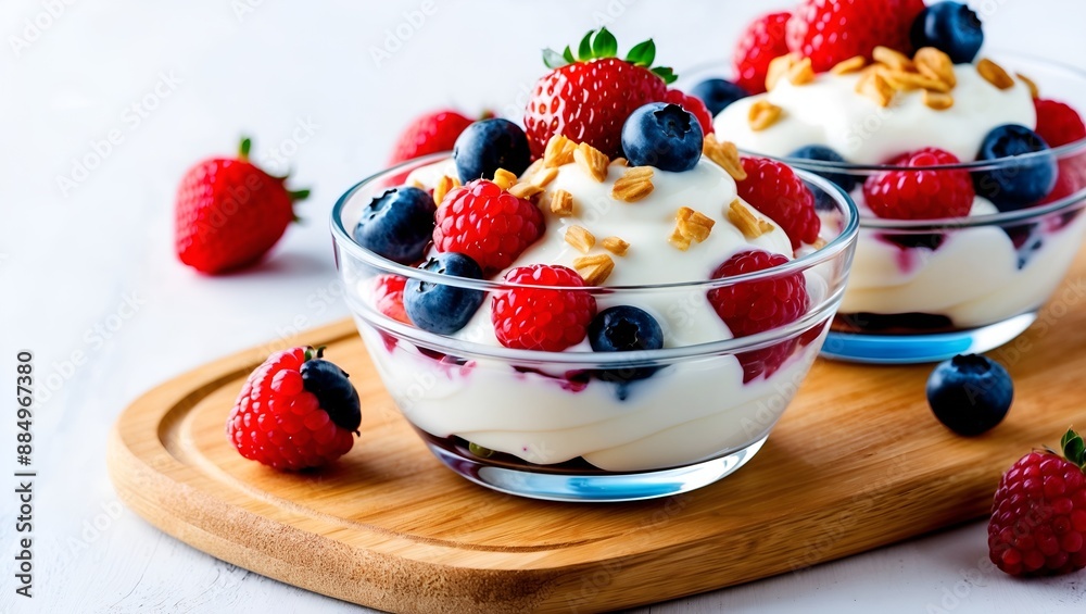 Berry and yogurt parfait Berry and yogurt parfait
