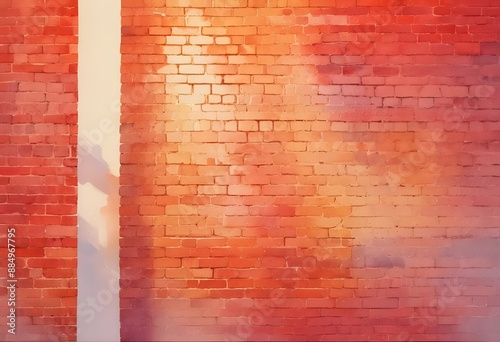color brick wall watercolor