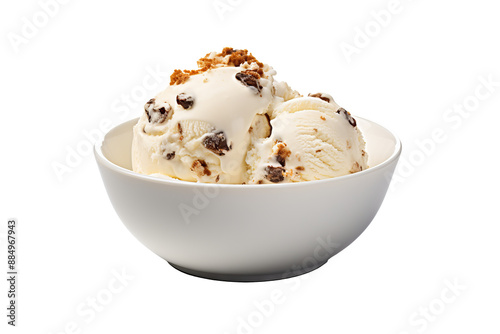 Delicious Rum Raisin Ice Cream PNG with Transparent Background for Food Photography, Digital Art, and Culinary Design Projects photo