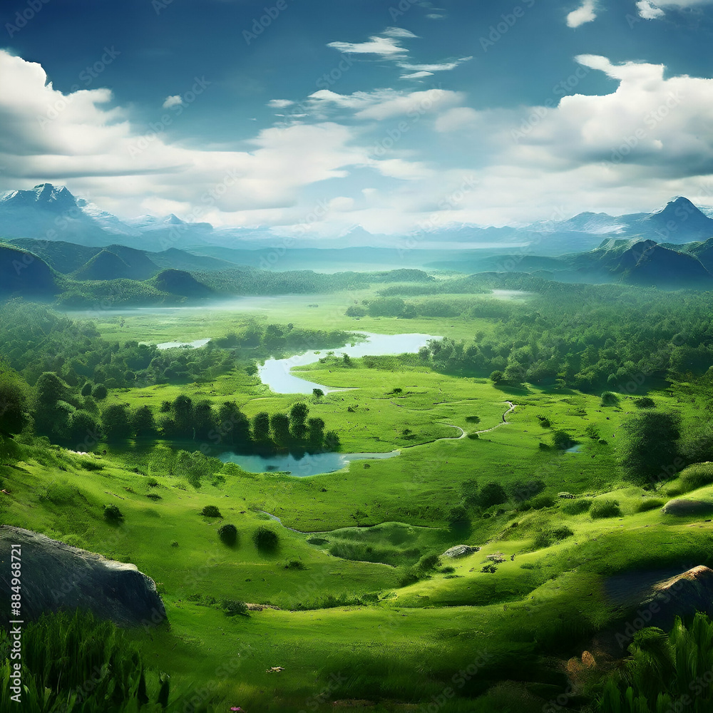 landscape with mountains