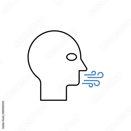 blow concept line icon. Simple element illustration. blow concept outline symbol design.