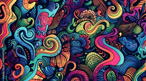 doodle art background colorfull