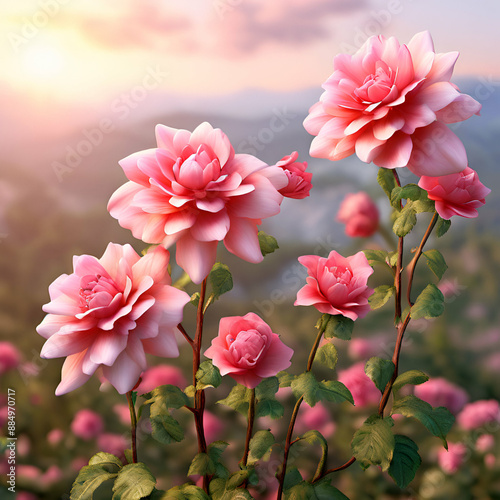pink and white flowers