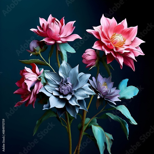 Obraz na płótnie bouquet of pink lilies w salonie