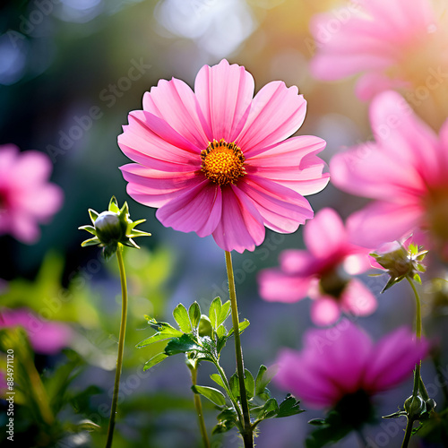 Obraz na płótnie pink cosmos flowers w salonie