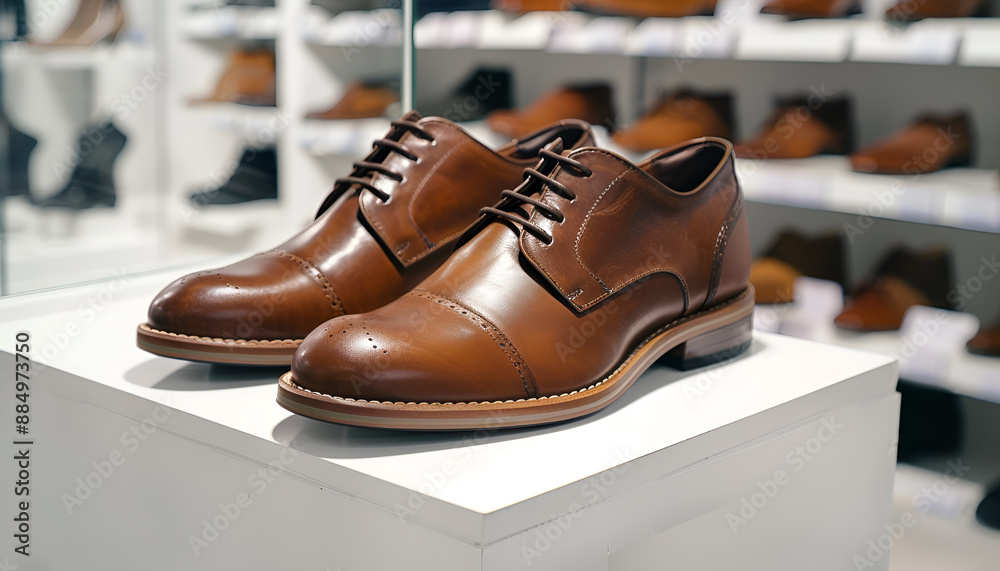 man fashion leather shoe in modern mall store man fashion leather shoe in modern mall store