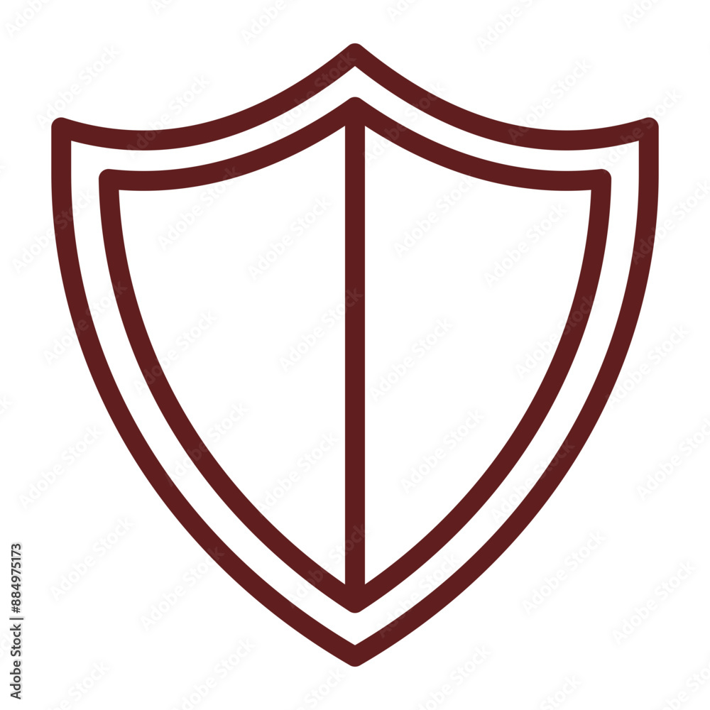 Shield Vector Line Maroon Icon Design Shield Vector Line Maroon Icon Design