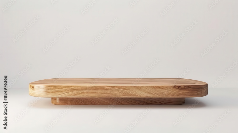 A modern wooden podium with a sleek design on solid white background, single object A modern wooden podium with a sleek design on solid white background, single object