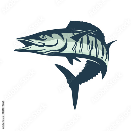 wahoo fishing illustration logo vector image t shirt