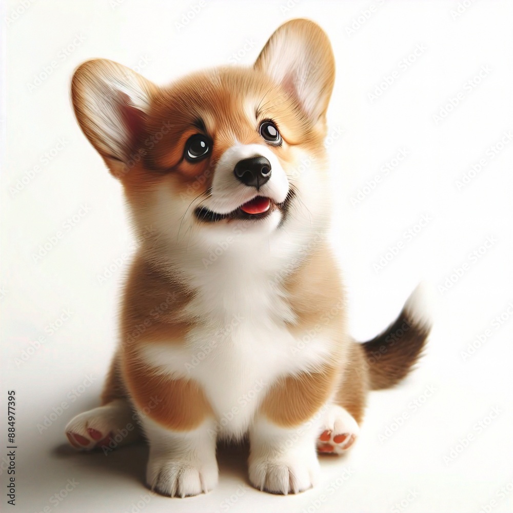 corgi dog isolated on white background