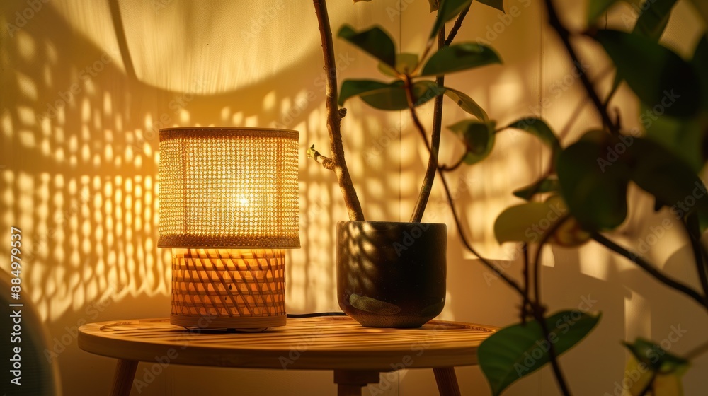 A Cozy Atmosphere with a Woven Lamp A Cozy Atmosphere with a Woven Lamp