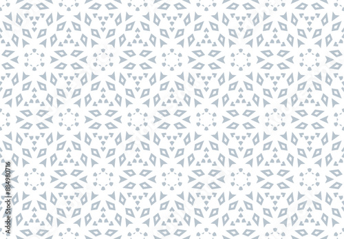 Abstract geometric pattern with lines, snowflakes. A seamless vector background. White and gray texture. Graphic modern pattern