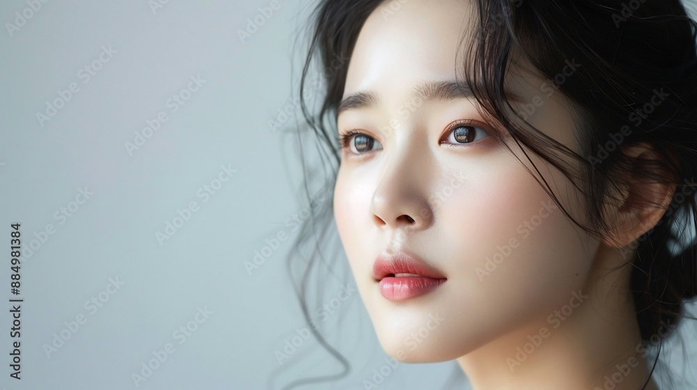 Photo of beautiful Asian woman's skin clean from cosmetics Photo of beautiful Asian woman's skin clean from cosmetics