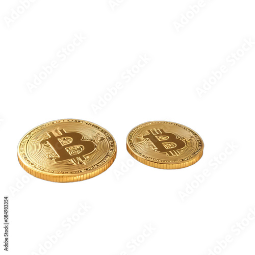 bitcoins isolated on white background 