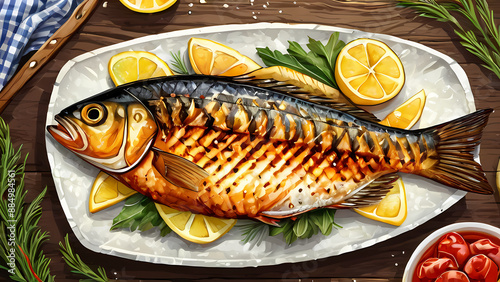 Delicious Grilled Fish Food Menu