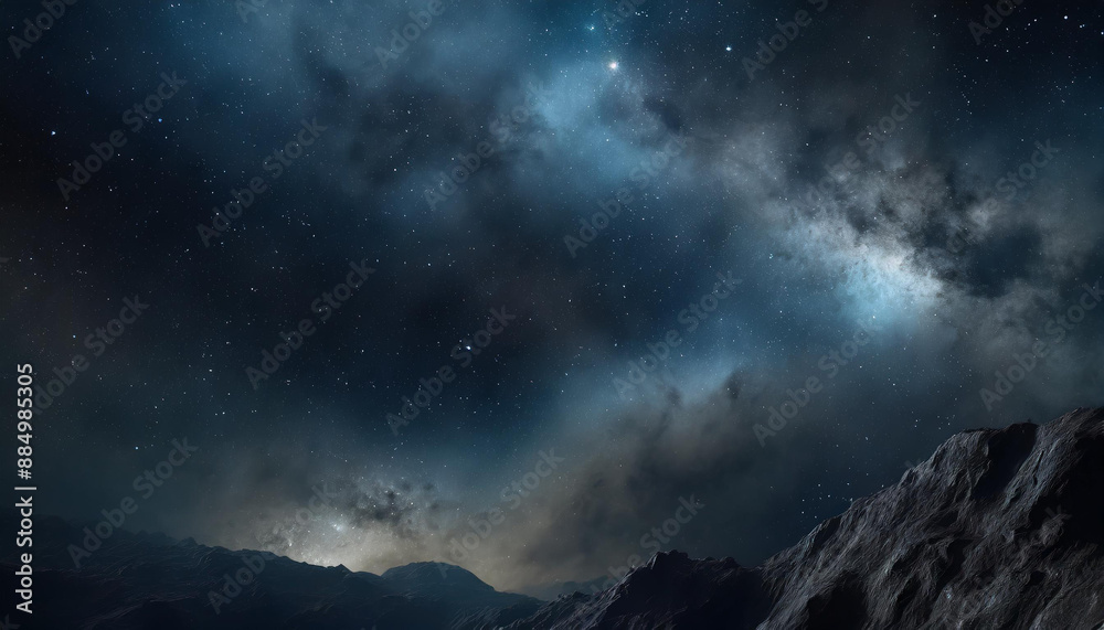 Fototapeta premium Starry Night Sky with Glowing Stars - Dark and Atmospheric