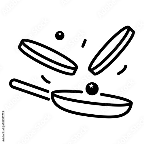 Cooking pancakes icon in line style 