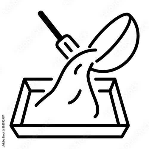 Pouring batter icon in linear style