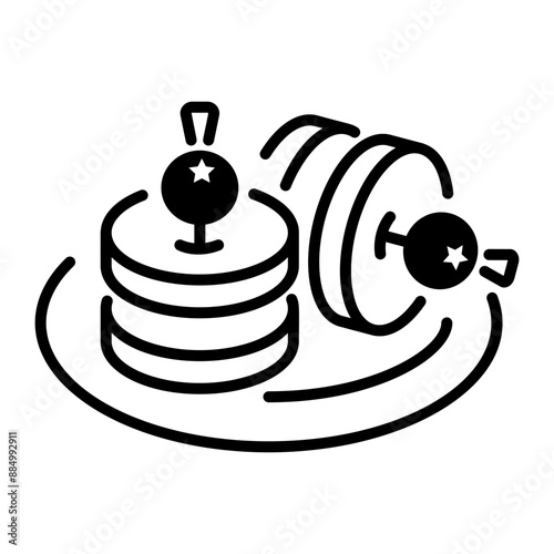 Mini pancakes icon in linear style