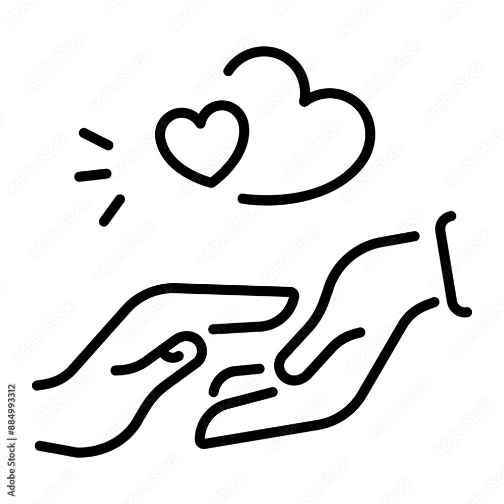 Fototapeta premium A line style icon of romantic touch 