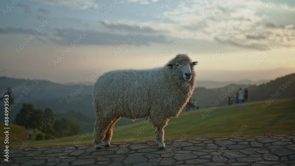 Silhouette of Flock of sheeps in a field farm on a green hillside eating grass with senset sky view. Silhouette of Flock of sheeps in a field farm on a green hillside eating grass with senset sky view.