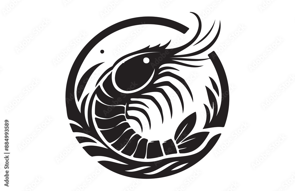shrimp fish of silhouette vector illustration shrimp fish of silhouette vector illustration
