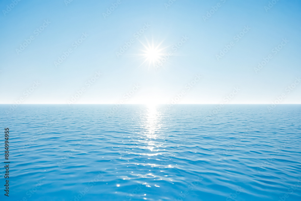Fototapeta premium Calm Sea with Sun Glare
